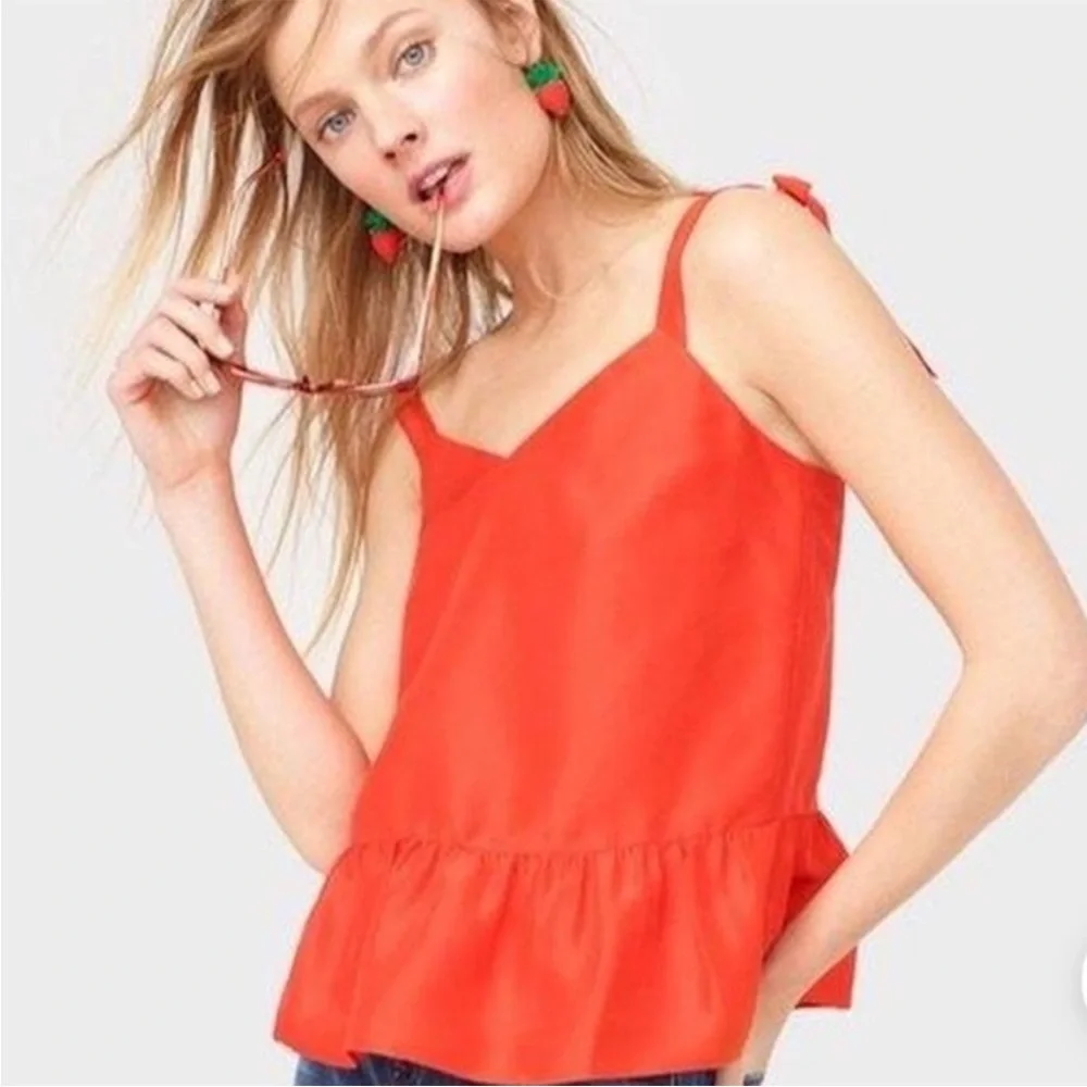 J.Crew Silk Tie Strap Babydoll Swing Top | Size 4
